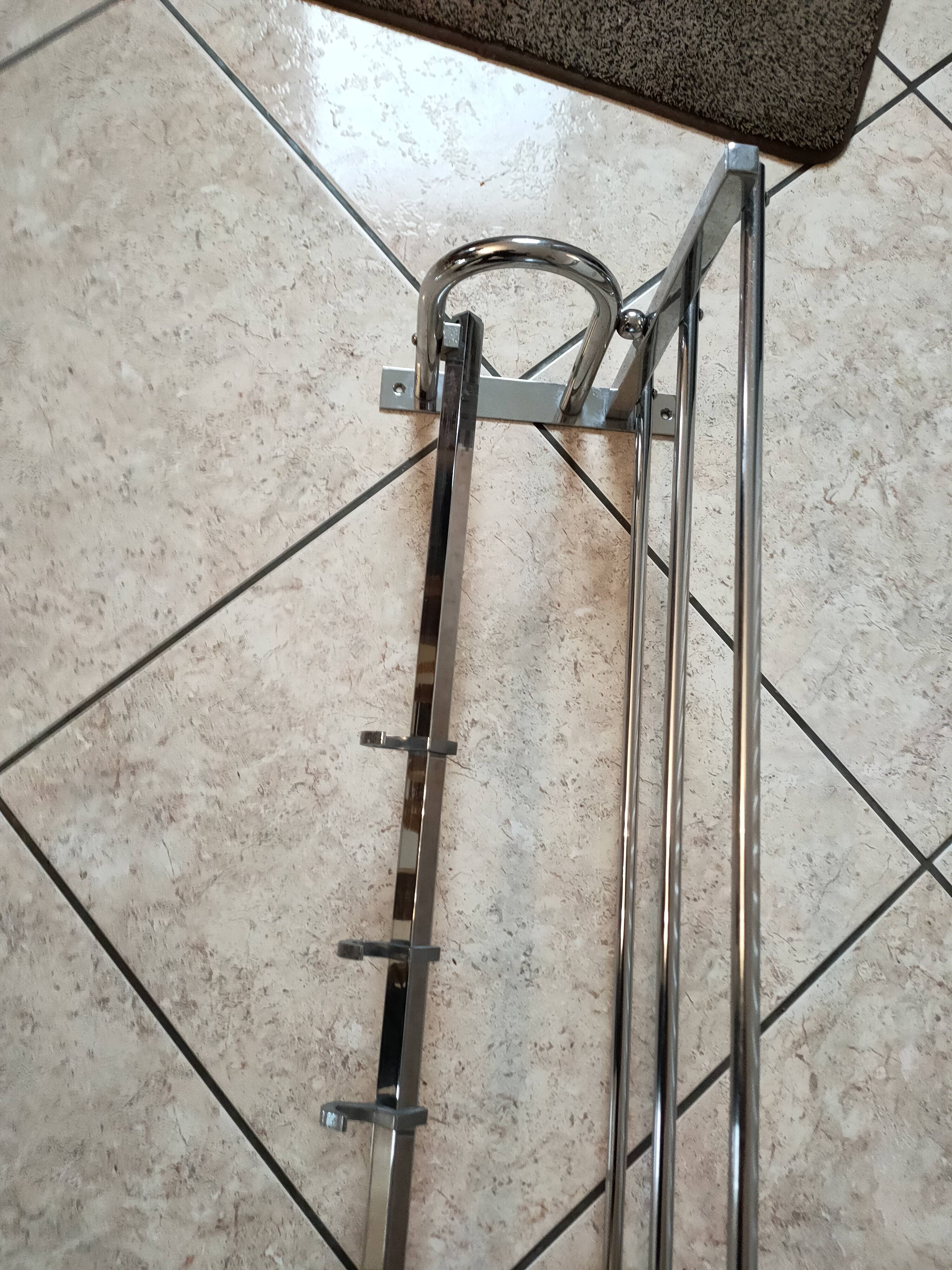 art deco coat rack in chrome metal