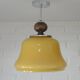 Vintage beige glass pendant lamp / semi flush mount / hanging light