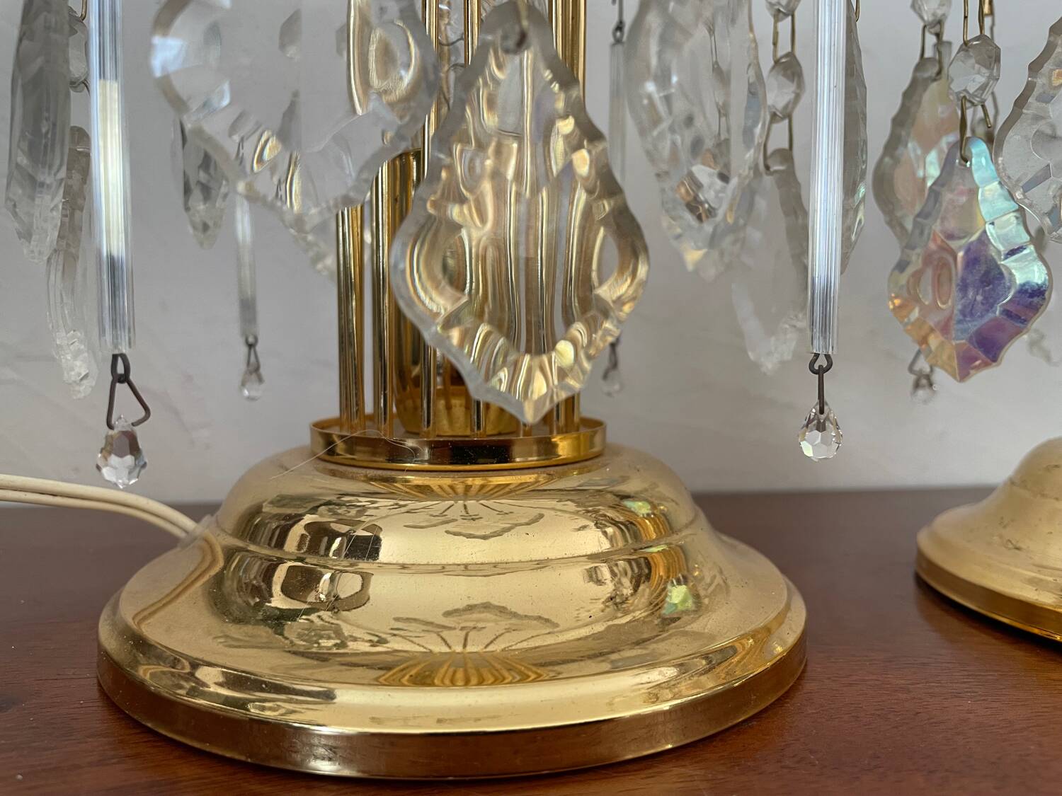 Pair of vintage gold accent lamps