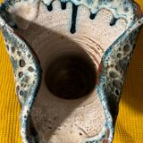 Lava ceramic vase, Vallauris, signed