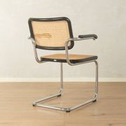 Thonet | Marcel Breuer cantilever chair, Bauhaus era, chrome and Vienna cane, black wood frame