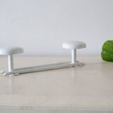 White metal wall coat rack, vintage