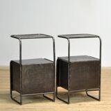 Set of iron nightstands, 1950s
