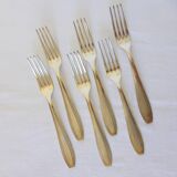 6 fourchettes Apollo en métal argenté poinçonnées 2106245
