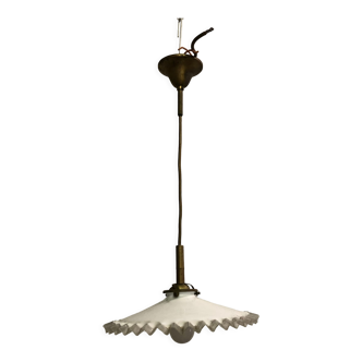 Brass and opaline pendant lamp