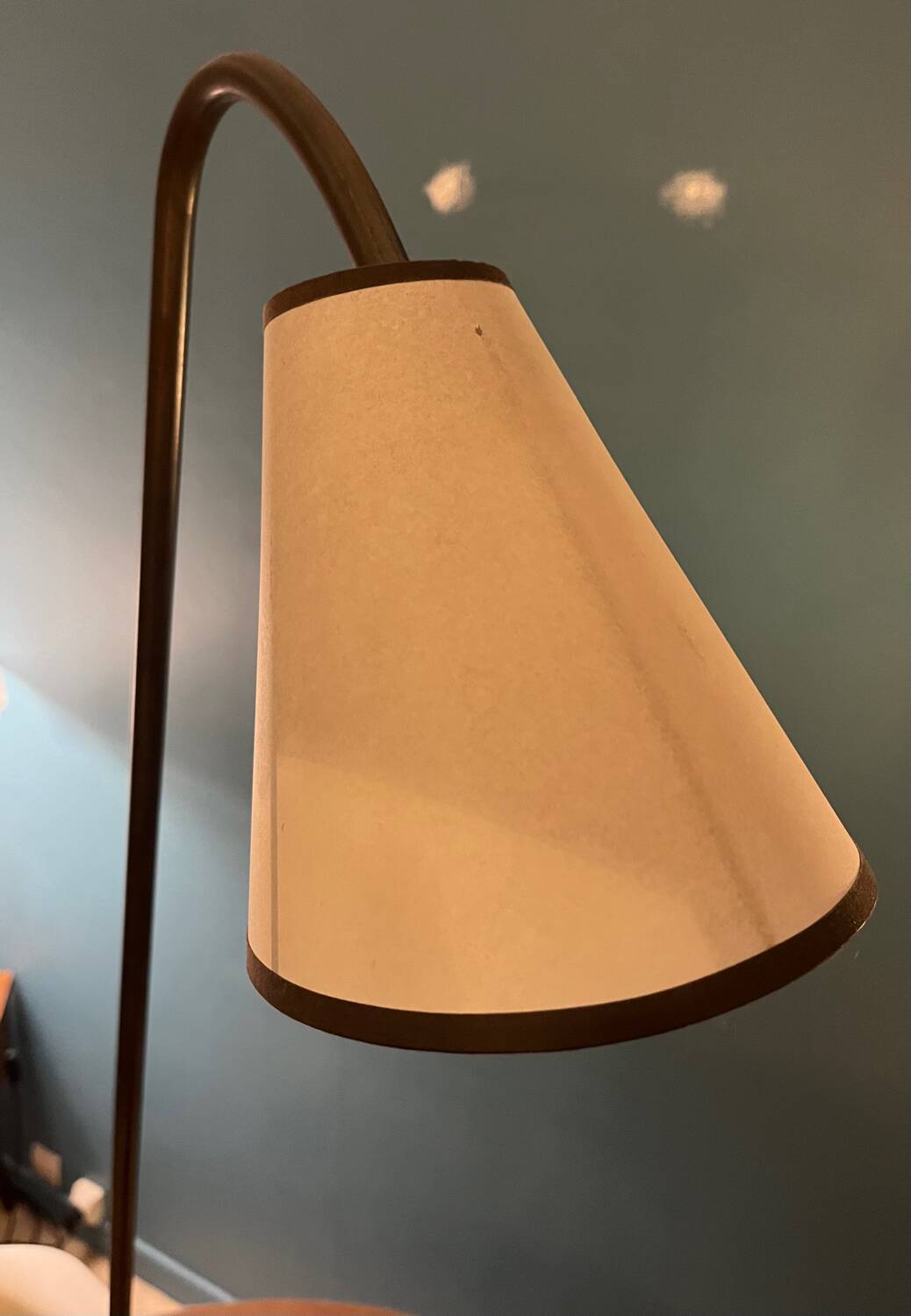 LIX Floor lamp base in raw steel with Caravan lampshade