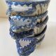 5 mini earthenware bowls from Charolles decorated with a village and rooster.