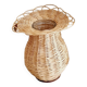Vase en osier et verre forme fleur