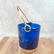 Seau à glace bleu cobalt – style Holmegaard / design scandinave 60–70