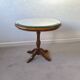 1950s Oval Pedestal Table with Beveled Mercury Mirror