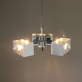 Space age pendant light. 1970. Chrome steel.