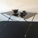 Black and brass glass coffee table