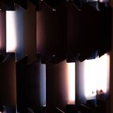 Silver & Blue Facet pendant by Louis Weisdorf for Lyfa, 1960s Denmark