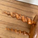 Vintage tripod stool with turned feet