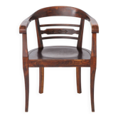 Fauteuil en bois vintage des années 1930 | Hêtre massif | Chaise Art Déco allemande