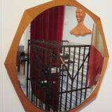 Scandinavian mirror in teak 37 cm