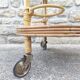 Round dessert bar in rattan and vinyl braided straw way