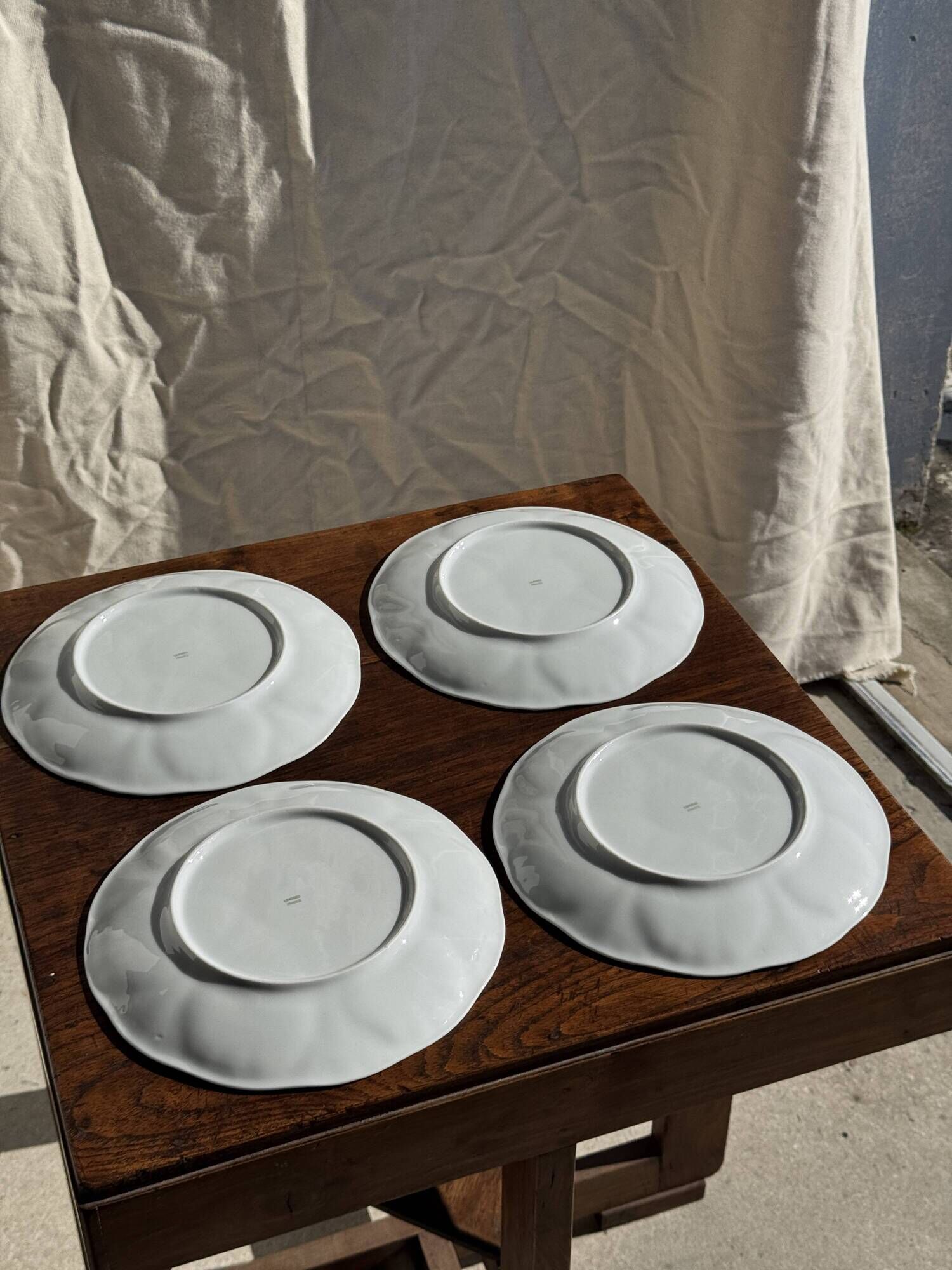 Set of 4 oyster plates Limoges France D25
