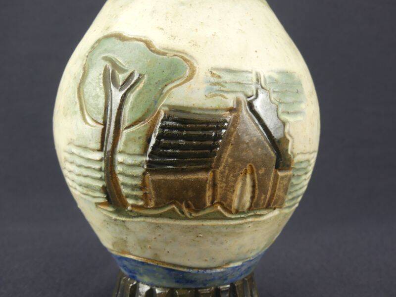 Stoneware vase from Bouffioulx signed Dubois