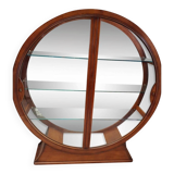 Glass-fronted library in cherry wood by Fourrier