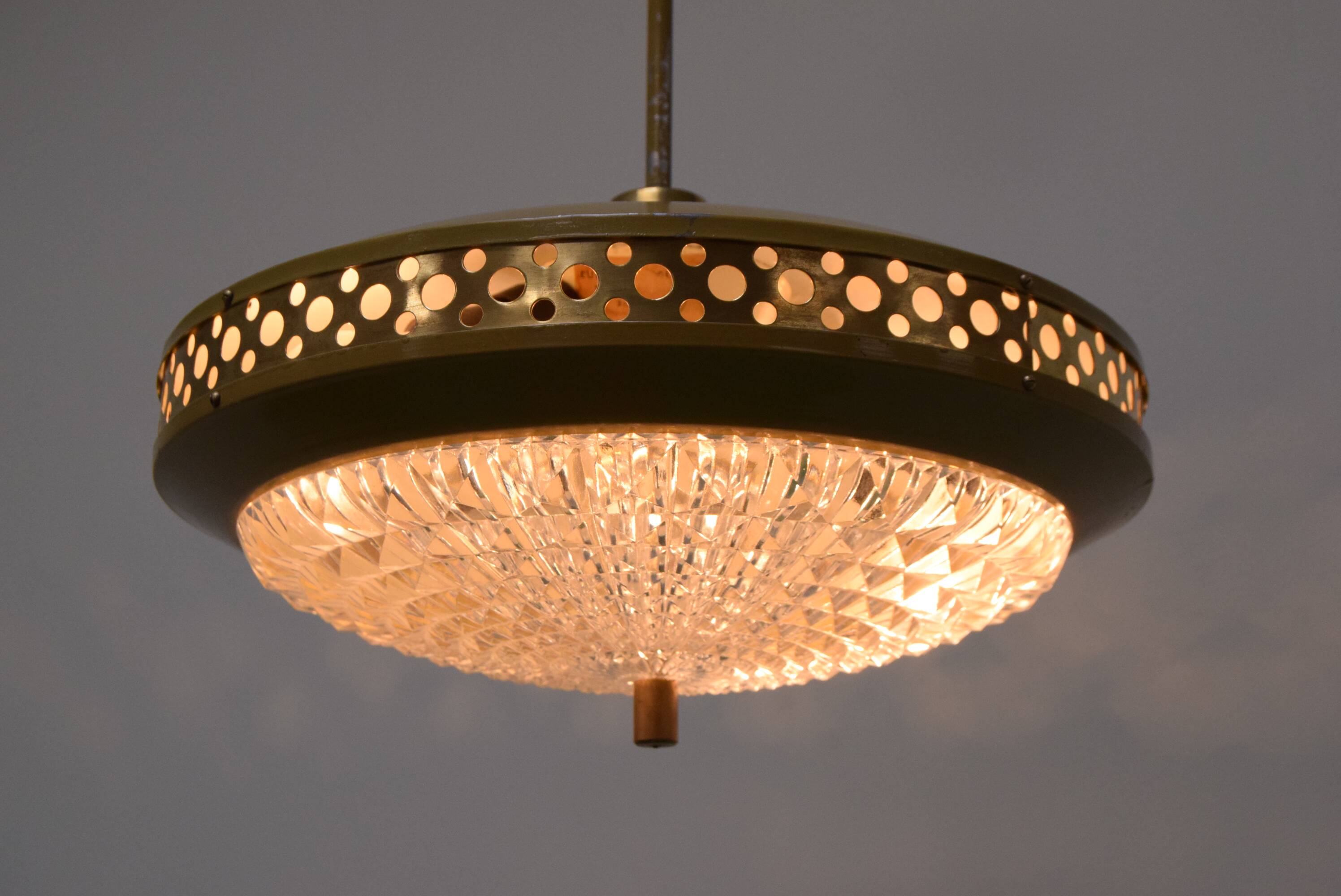 1970s Space Age Metal Pendant by LUDIB Bratislava