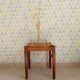 Vintage straw stool in cherry wood 70s/80s