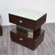 Macassar ebony bedside tables, cubic design, 1980s, set of 2.
