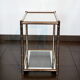 House lancel vintage. side table double trays, in gilded brass bamboo way. tbe