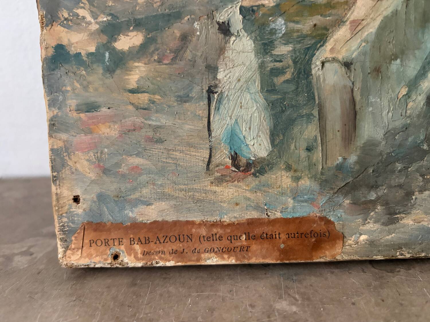 Bab-Azoun Gate, Algiers, oil on canvas signed