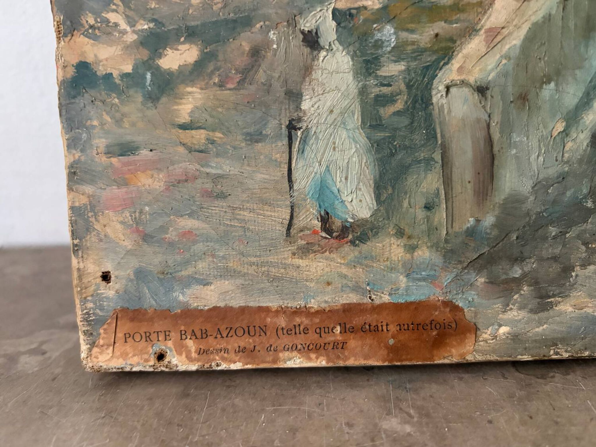 Porte Bab-Azoun, Alger, huile sur toile signé