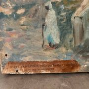 Porte Bab-Azoun, Alger, huile sur toile signé