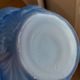 Pair of vases art deco glass blue pattern flower chrysanthemums
