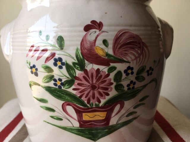 Painted sandstone salt pot