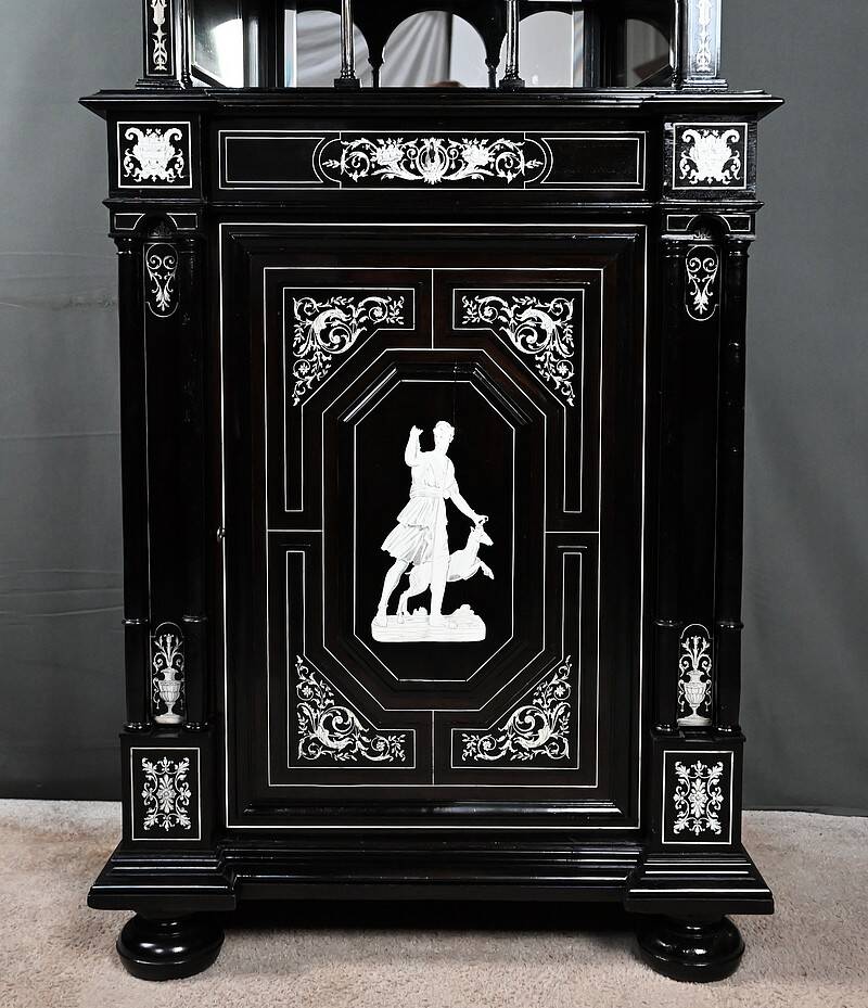 Display Cabinet in Blackened Pear Wood, Napoléon III period – 2nd half of the 19th century