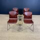 Set of 4 Galvanitas S22 chairs mahogany steel greige Netherlands 70s