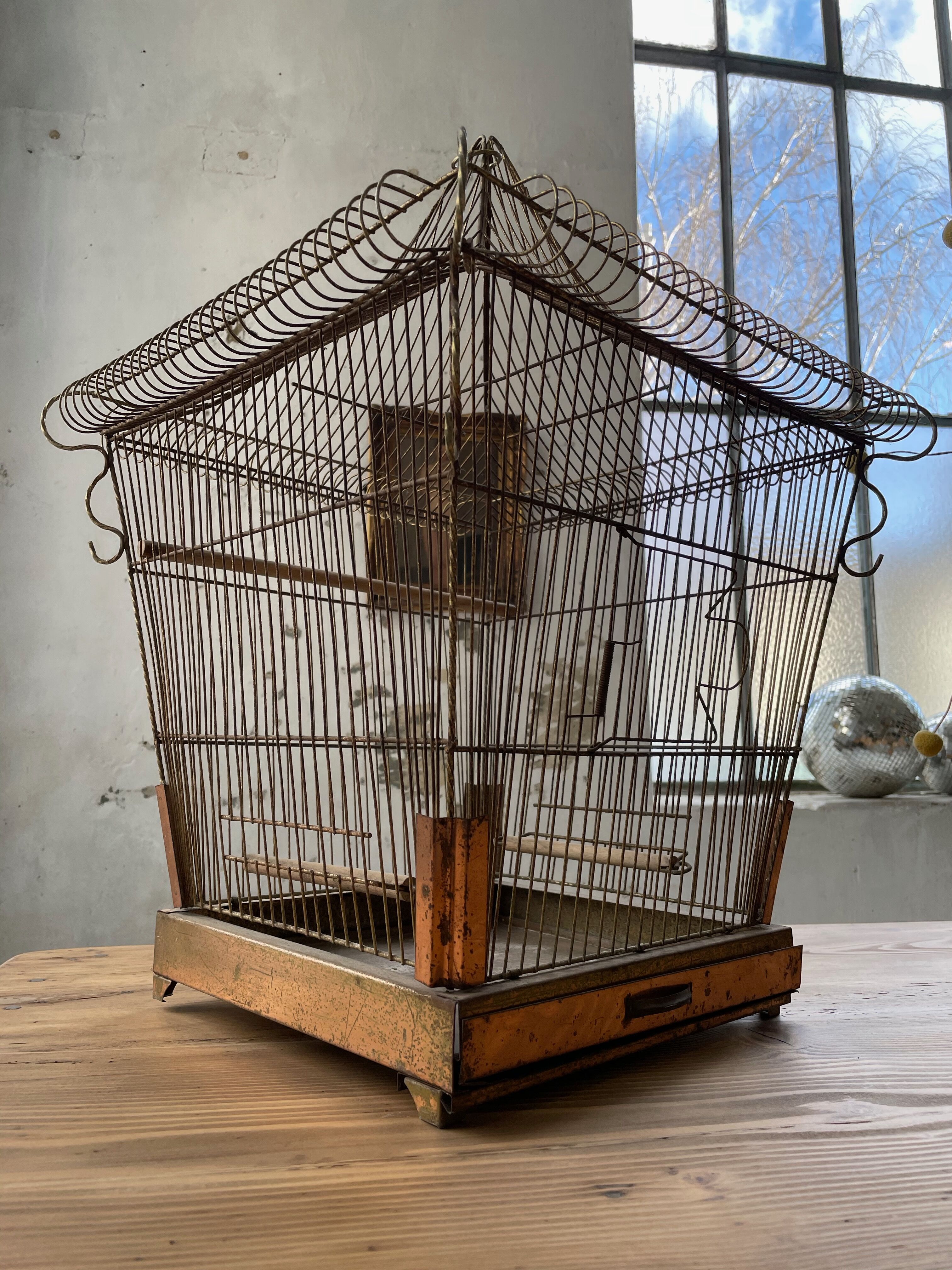 Vintage gold metal cage