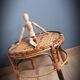 Bamboo stool under plant