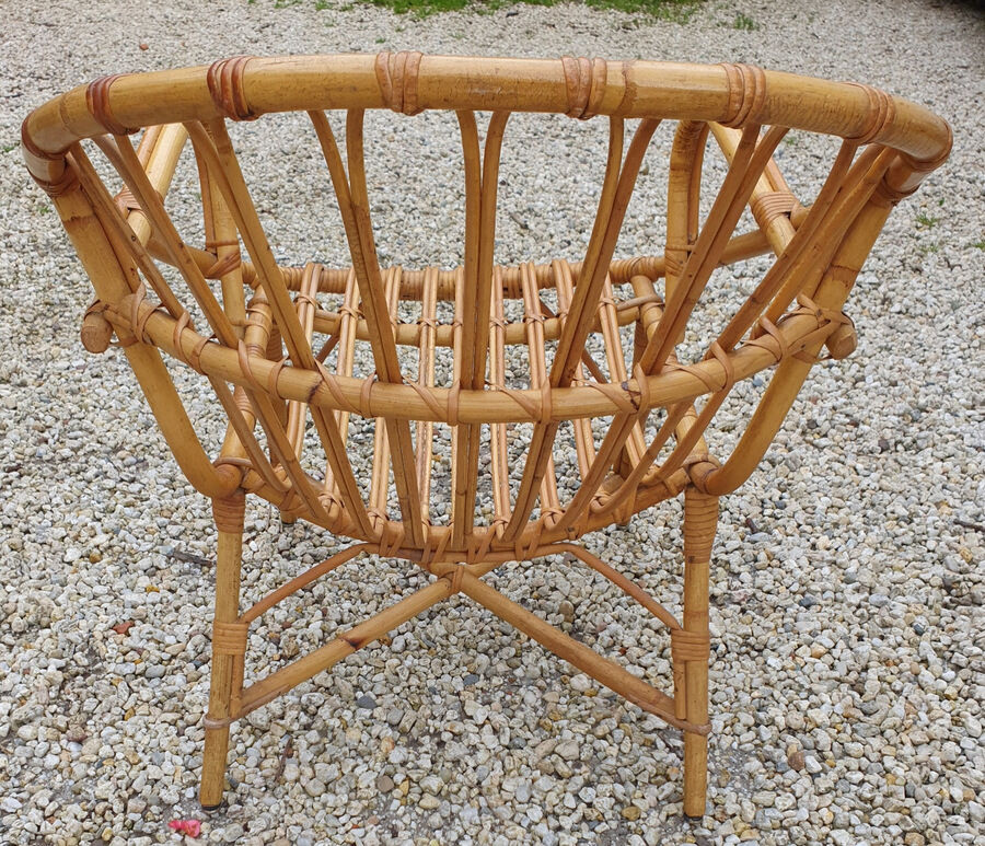 Rattan armchair 70'S