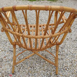 Rattan armchair 70'S