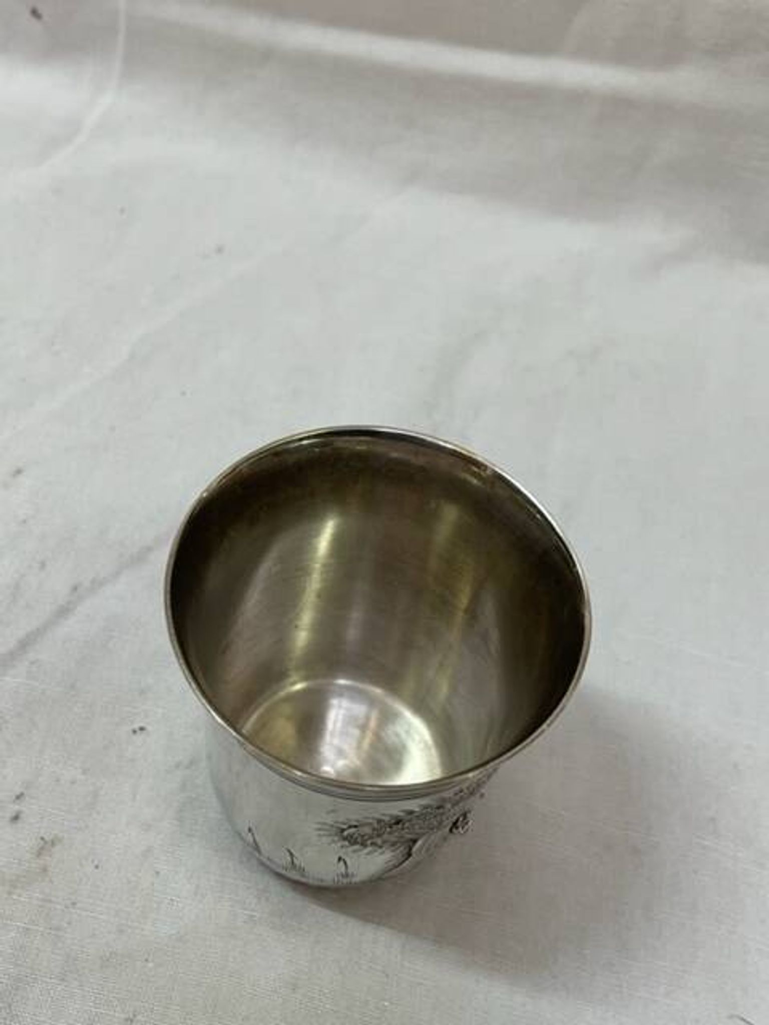 Timbale en metal argenté