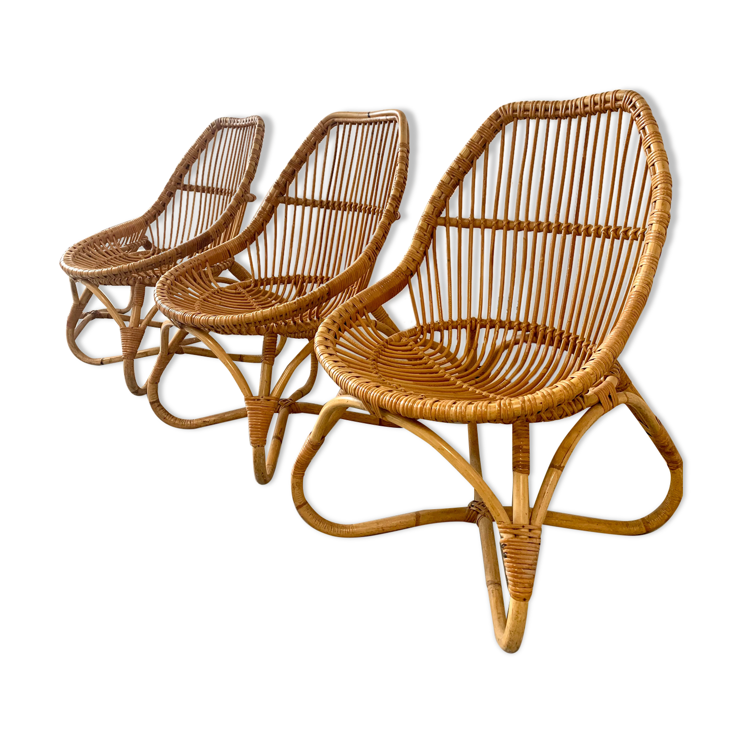 Fauteuils en rotin vintage