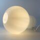 Vintage white glass table lamp bulb by Glashütte Limburg 1979
