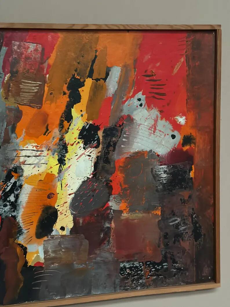 Original Swedish Oil on Panel – “Composition” by Kulo Green (1913–1972) – Signed – Vintage & Framed