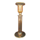 Bougeoir en verre transparent filets or Murano vintage