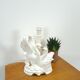 Porcelain lamp swans with vintage gold details