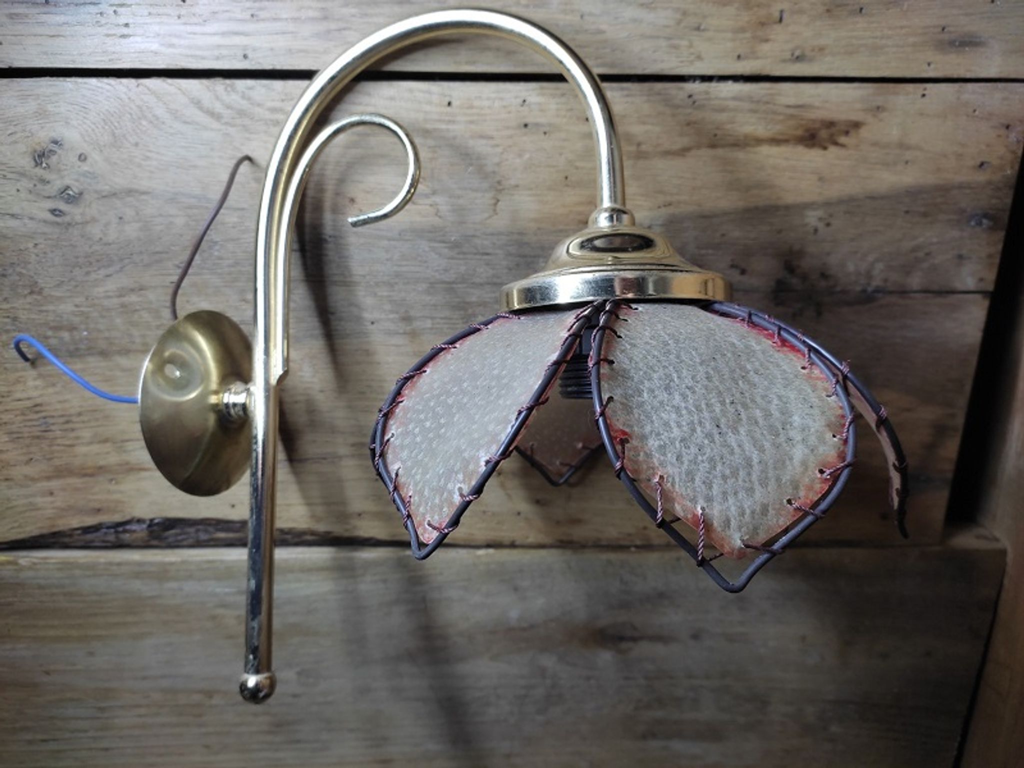 Wall lamp lampshade mother-of-pearl flower petal skin unique support