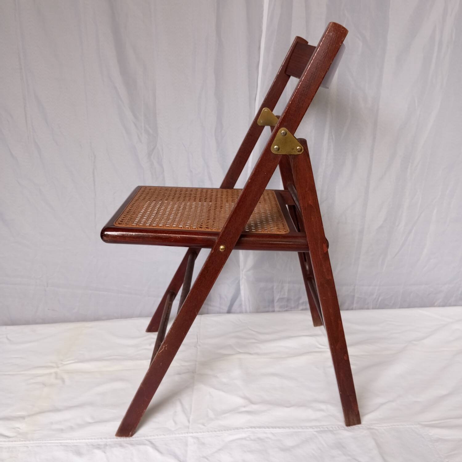 Folding wooden and cane chairs