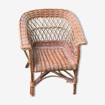 Children's armchair in wicker braid vintage