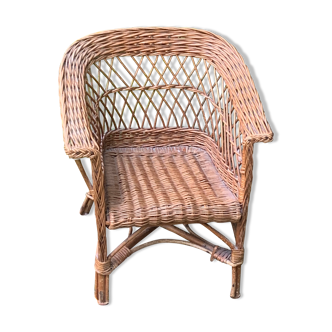 Children's armchair in wicker braid vintage