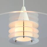 Scandinavian Duett Plexiglas and Metal Pendant Lamp from Landskrona Sweden